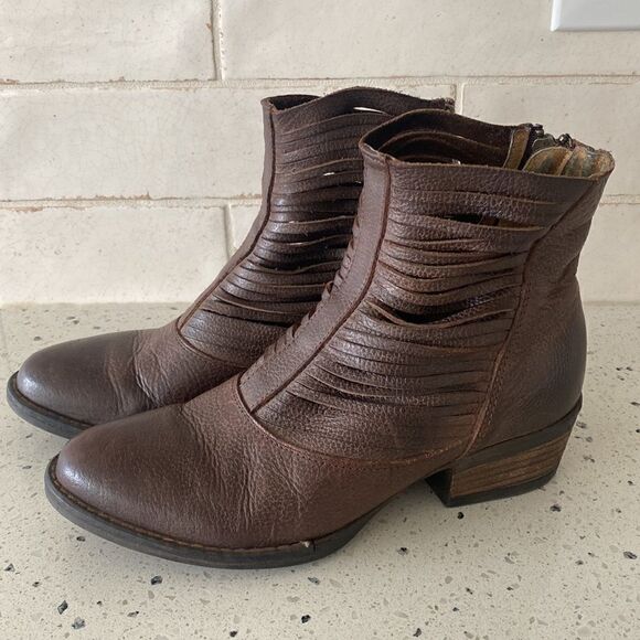 Sbicca Boots Jeronimo Brown Leather Ankle Western Booties Women’s Size 7 - Picture 5 of 12